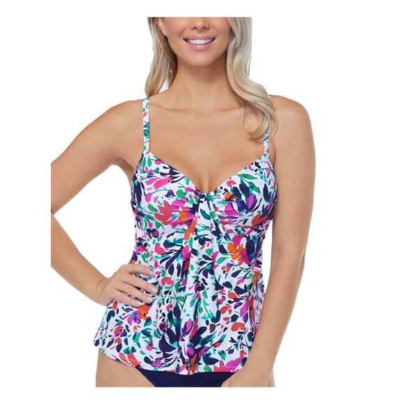 SOILED Island Escape Women's Sweetheart Underwire Tankini Top Size 12 $40 O275 - Picture 1 of 5